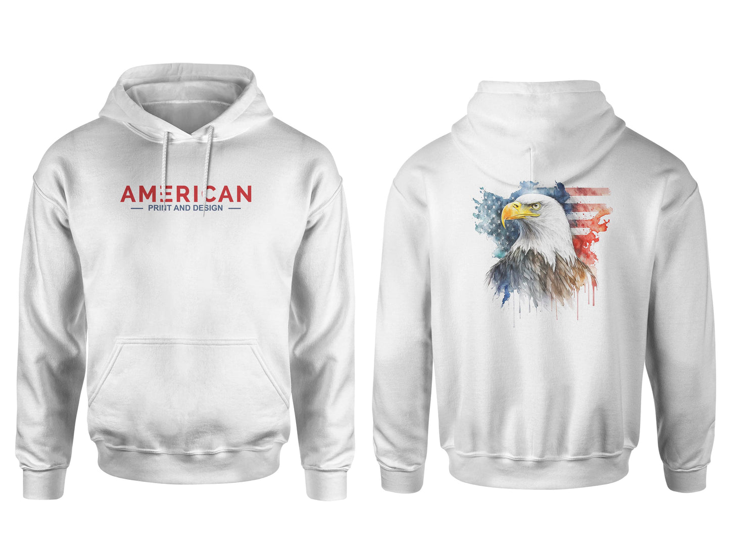 American Print and Design Eagle Print - Biblend Hoodie - Unisex