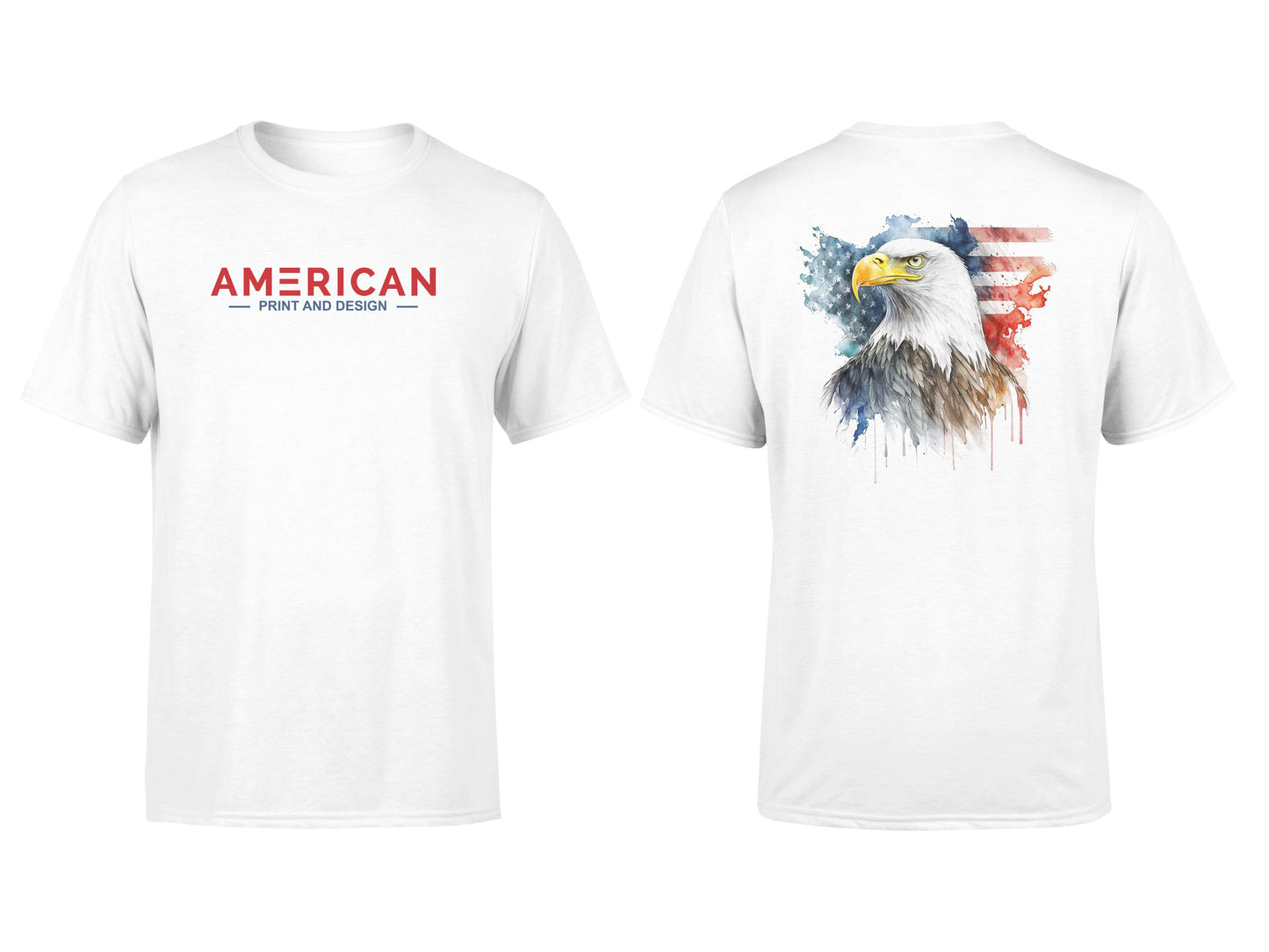 American Print and Design Eagle Print - Cotton T-Shirt - Unisex