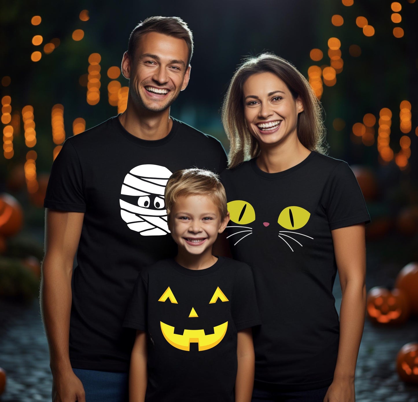 Halloween Faces - Cotton T-Shirt - Unisex