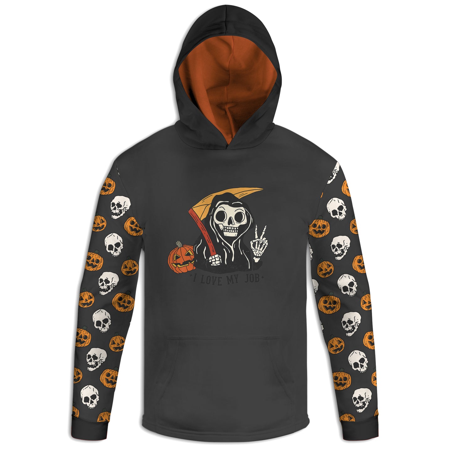 Men's / Women's "I Love My Job" Grim Reaper Halloween Hoodie / T-Shirt / Long Sleeve Tee / Pullover / Sweatshirt