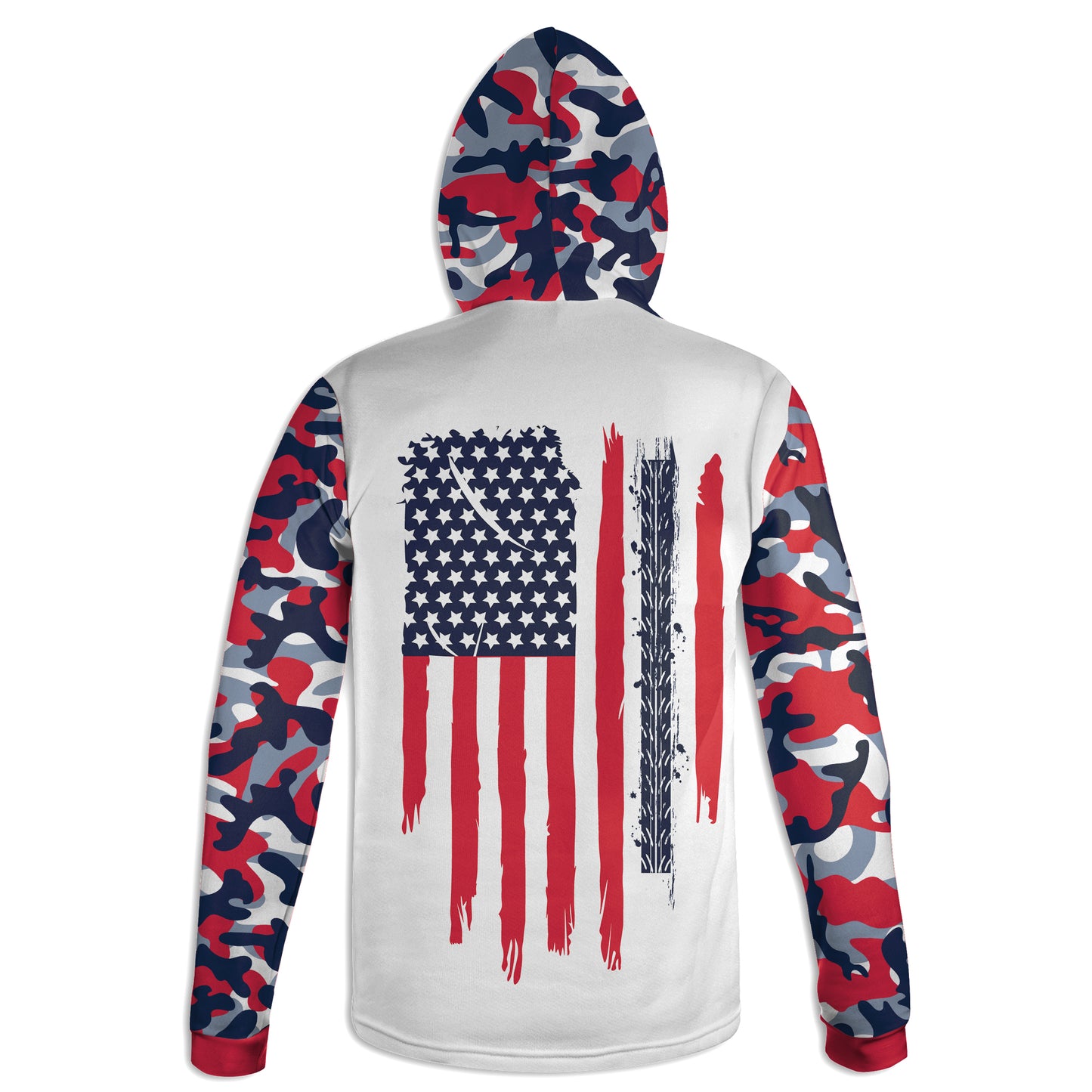 Men's Red White & Blue Motocross and American Flag Camo Hoodie / T-Shirt / Long Sleeve Tee / Pullover / Sweatshirt
