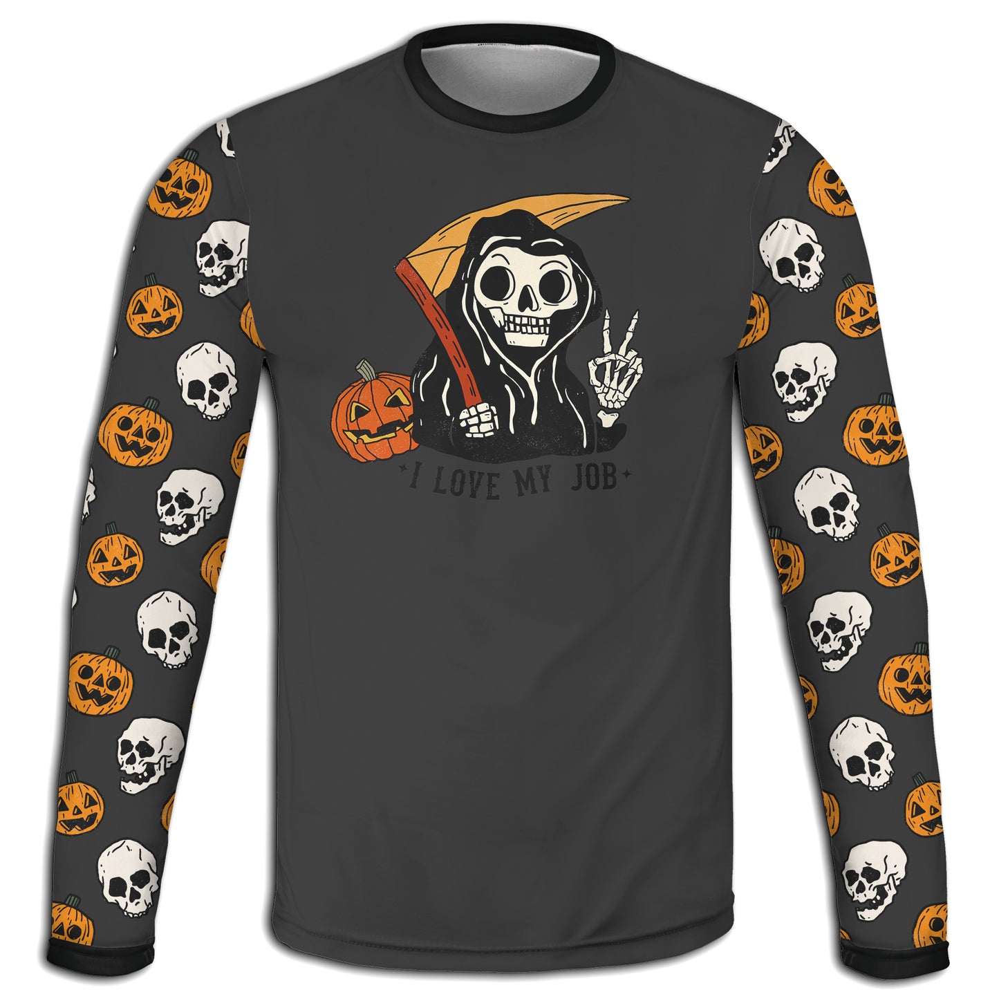Men's / Women's "I Love My Job" Grim Reaper Halloween Hoodie / T-Shirt / Long Sleeve Tee / Pullover / Sweatshirt