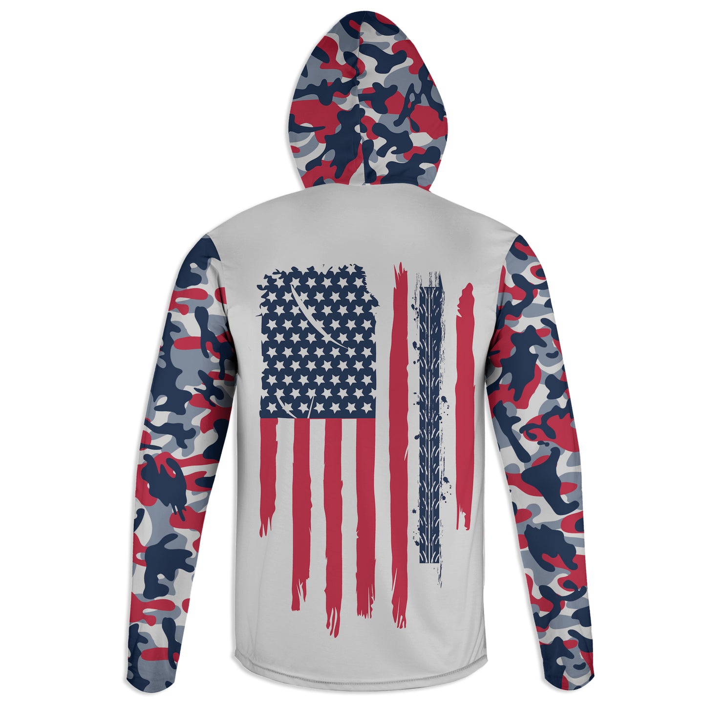 Men's Red White & Blue Motocross and American Flag Camo Hoodie / T-Shirt / Long Sleeve Tee / Pullover / Sweatshirt
