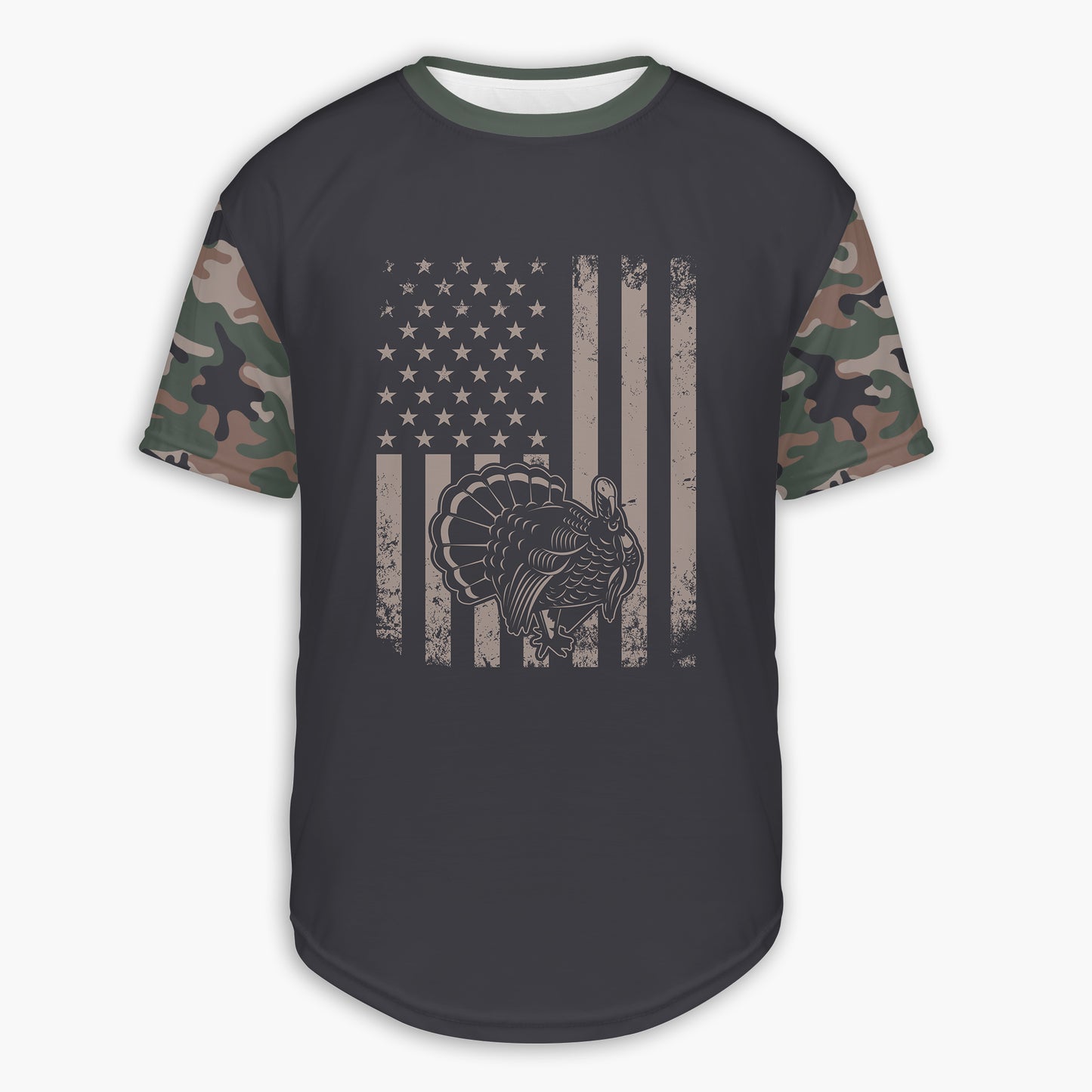 Men's Turkey Hunting & American Flag Camo Hoodie / T-Shirt / Long Sleeve Tee / Pullover / Sweatshirt