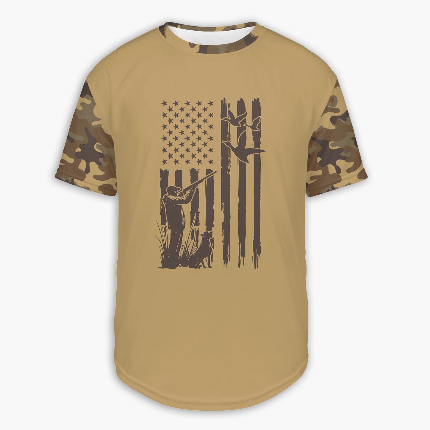 Men's Duck Hunter and American Flag Army Camo Hoodie / T-Shirt / Long Sleeve Tee / Pullover / Sweatshirt