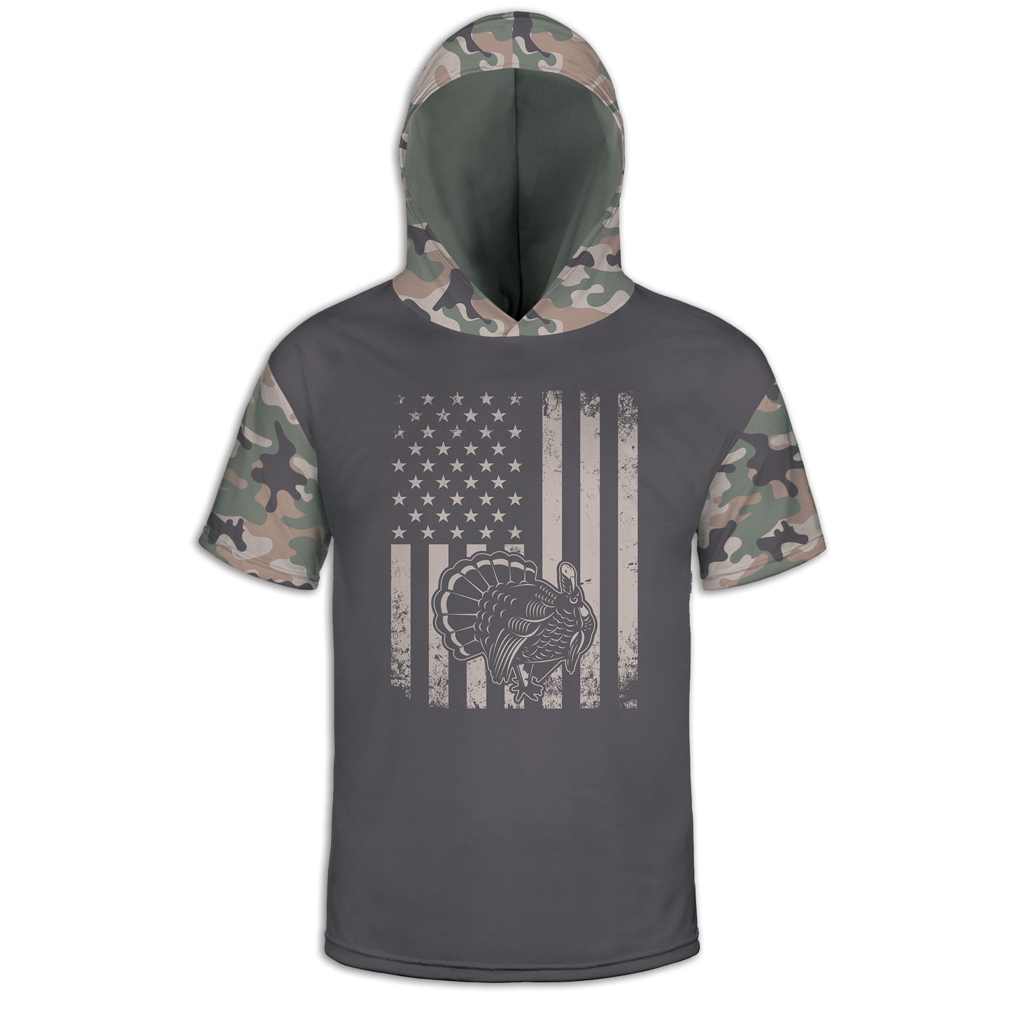 Men's Turkey Hunting & American Flag Camo Hoodie / T-Shirt / Long Sleeve Tee / Pullover / Sweatshirt