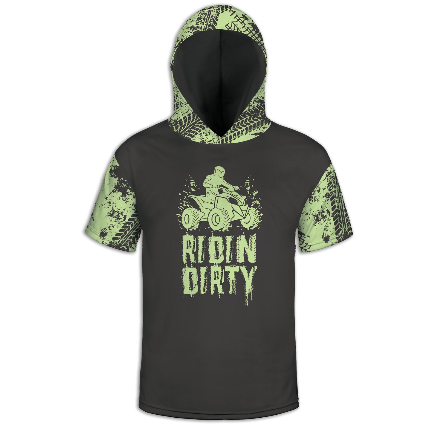 Men's Green 'Ridin Dirty' 4 Wheeler Hoodie / T-Shirt / Long Sleeve Tee / Pullover / Sweatshirt