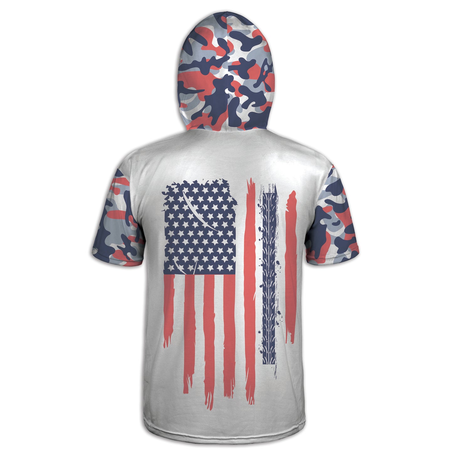 Men's Red White & Blue Motocross and American Flag Camo Hoodie / T-Shirt / Long Sleeve Tee / Pullover / Sweatshirt