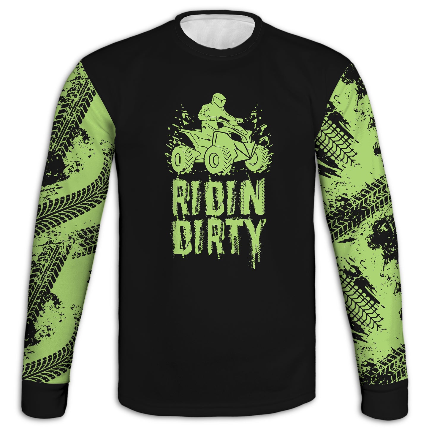 Men's Green 'Ridin Dirty' 4 Wheeler Hoodie / T-Shirt / Long Sleeve Tee / Pullover / Sweatshirt