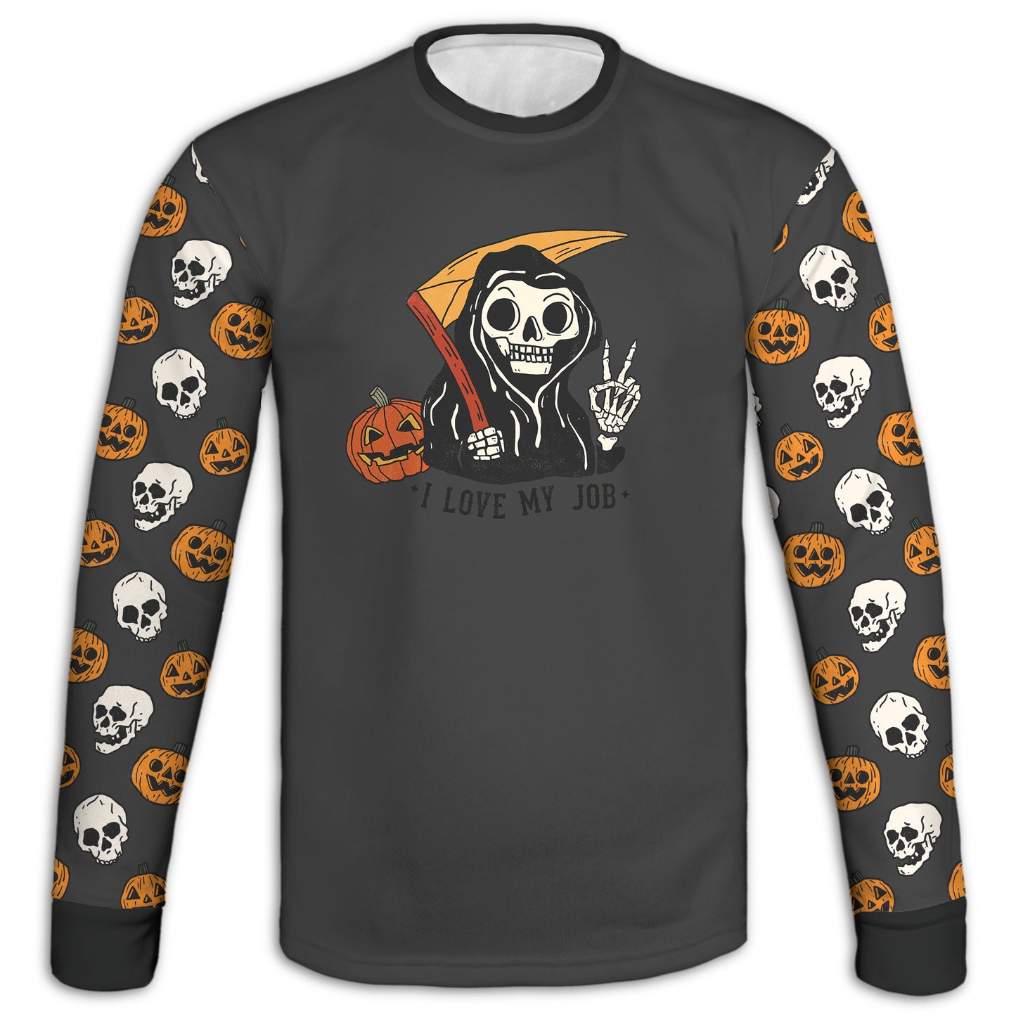 Men's / Women's "I Love My Job" Grim Reaper Halloween Hoodie / T-Shirt / Long Sleeve Tee / Pullover / Sweatshirt