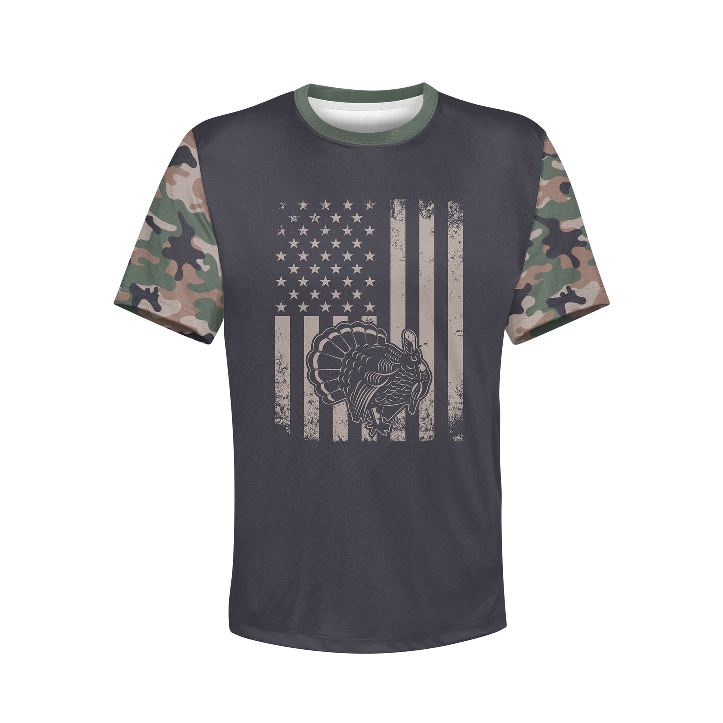 Men's Turkey Hunting & American Flag Camo Hoodie / T-Shirt / Long Sleeve Tee / Pullover / Sweatshirt
