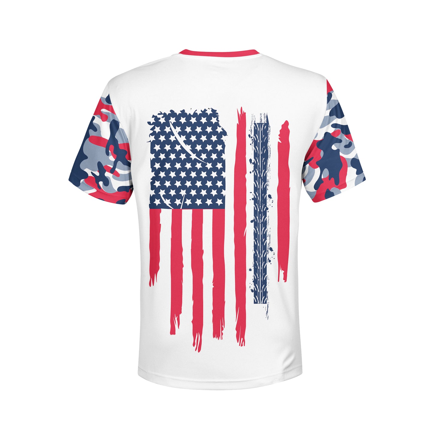 Men's Red White & Blue Motocross and American Flag Camo Hoodie / T-Shirt / Long Sleeve Tee / Pullover / Sweatshirt