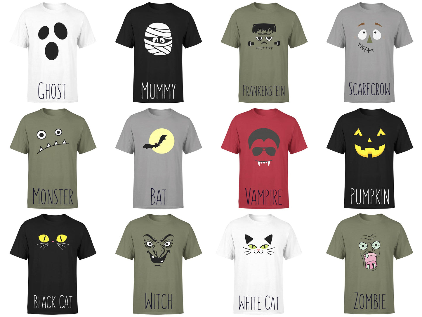Halloween Faces - Cotton T-Shirt - Unisex