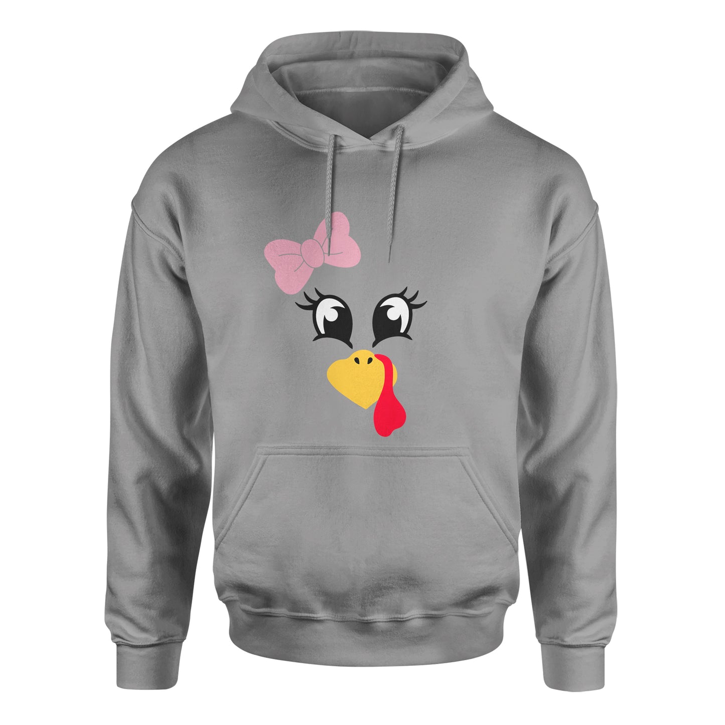 Turkey Faces - Grey Thanksgiving Group / Family Hoodies - Adult Unisex Size