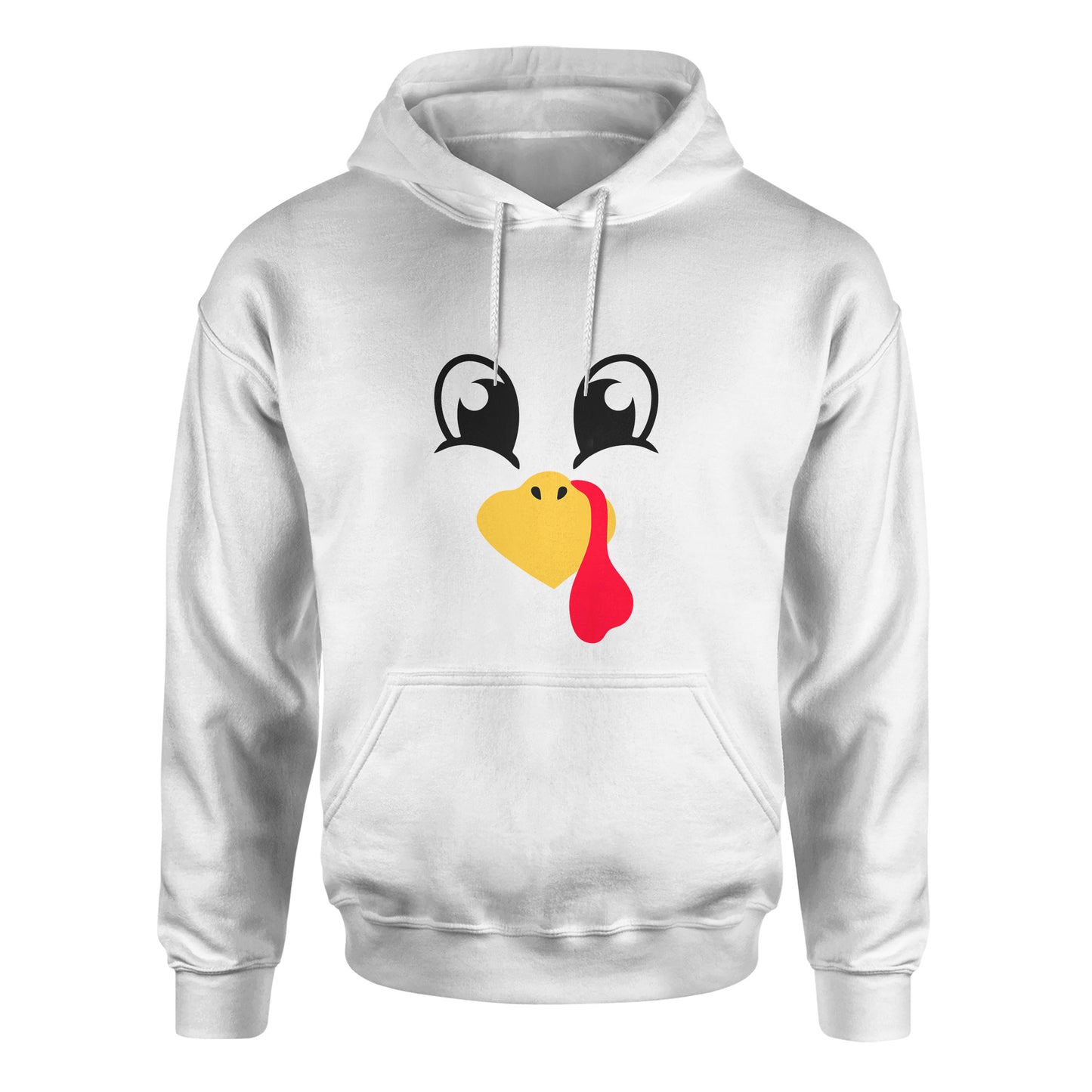 Turkey Faces - White Thanksgiving Group / Family Hoodies - Adult Unisex Size