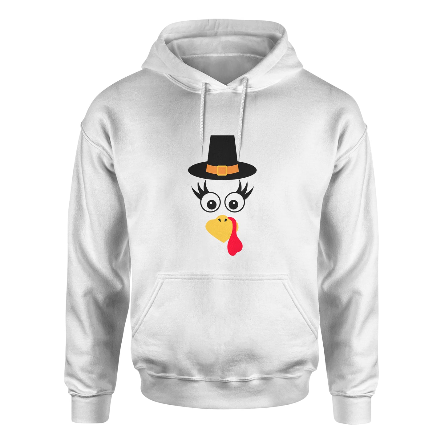 Turkey Faces - White Thanksgiving Group / Family Hoodies - Adult Unisex Size