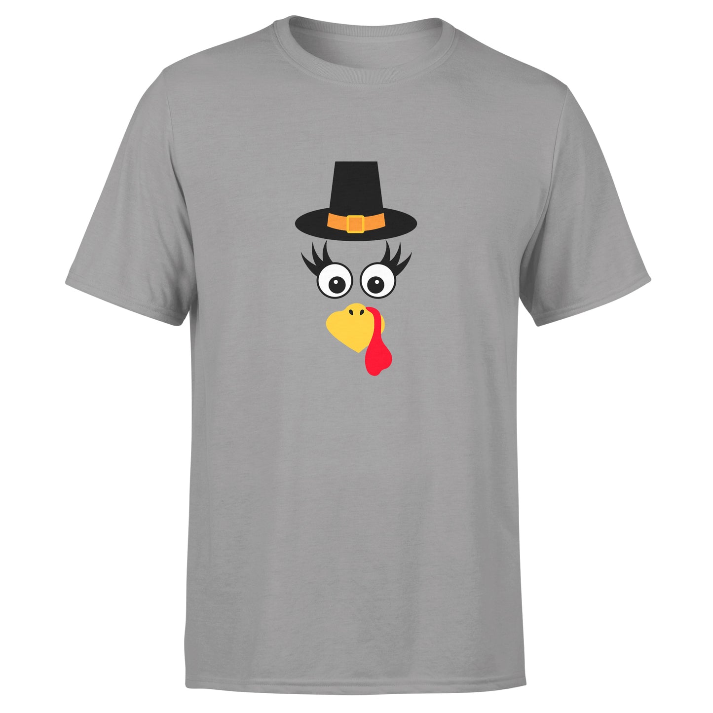 Turkey Faces - Grey Thanksgiving Group / Family T-Shirts - Adult Unisex Size