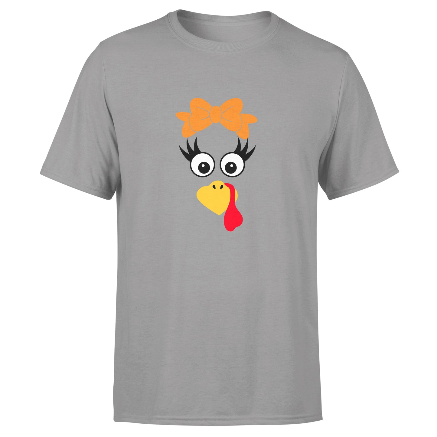 Turkey Faces - Grey Thanksgiving Group / Family T-Shirts - Adult Unisex Size