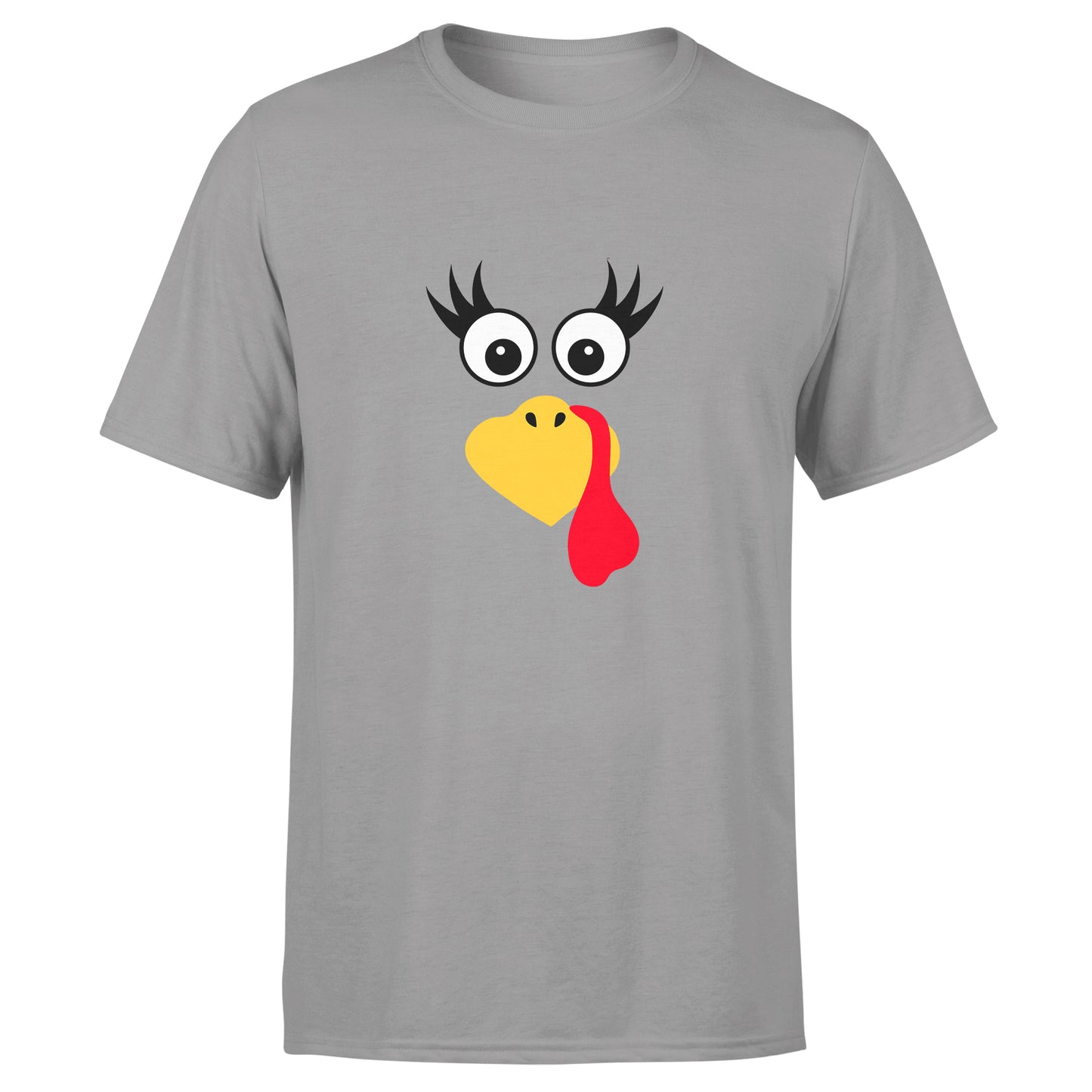Turkey Faces - Grey Thanksgiving Group / Family T-Shirts - Adult Unisex Size