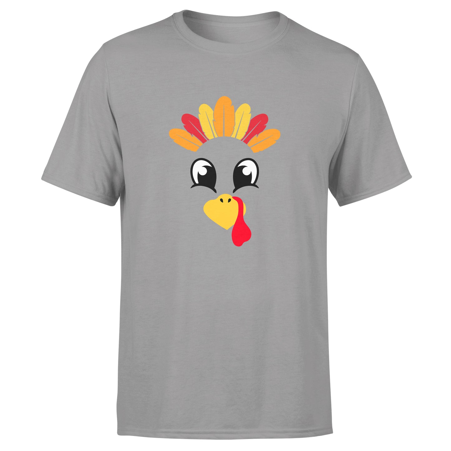 Turkey Faces - Grey Thanksgiving Group / Family T-Shirts - Adult Unisex Size