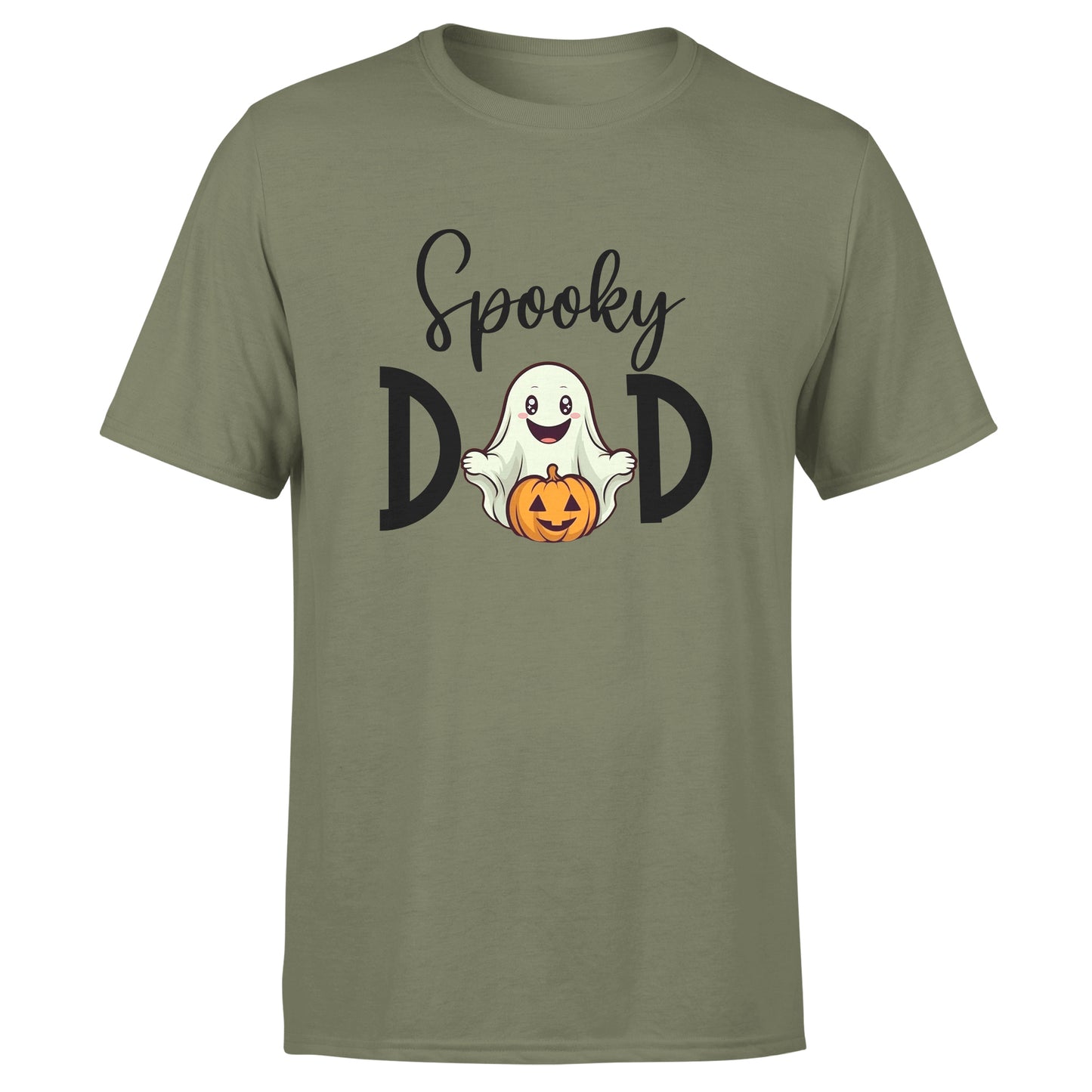 Spooky Ghost Family 2 - Military Green Halloween T-Shirts