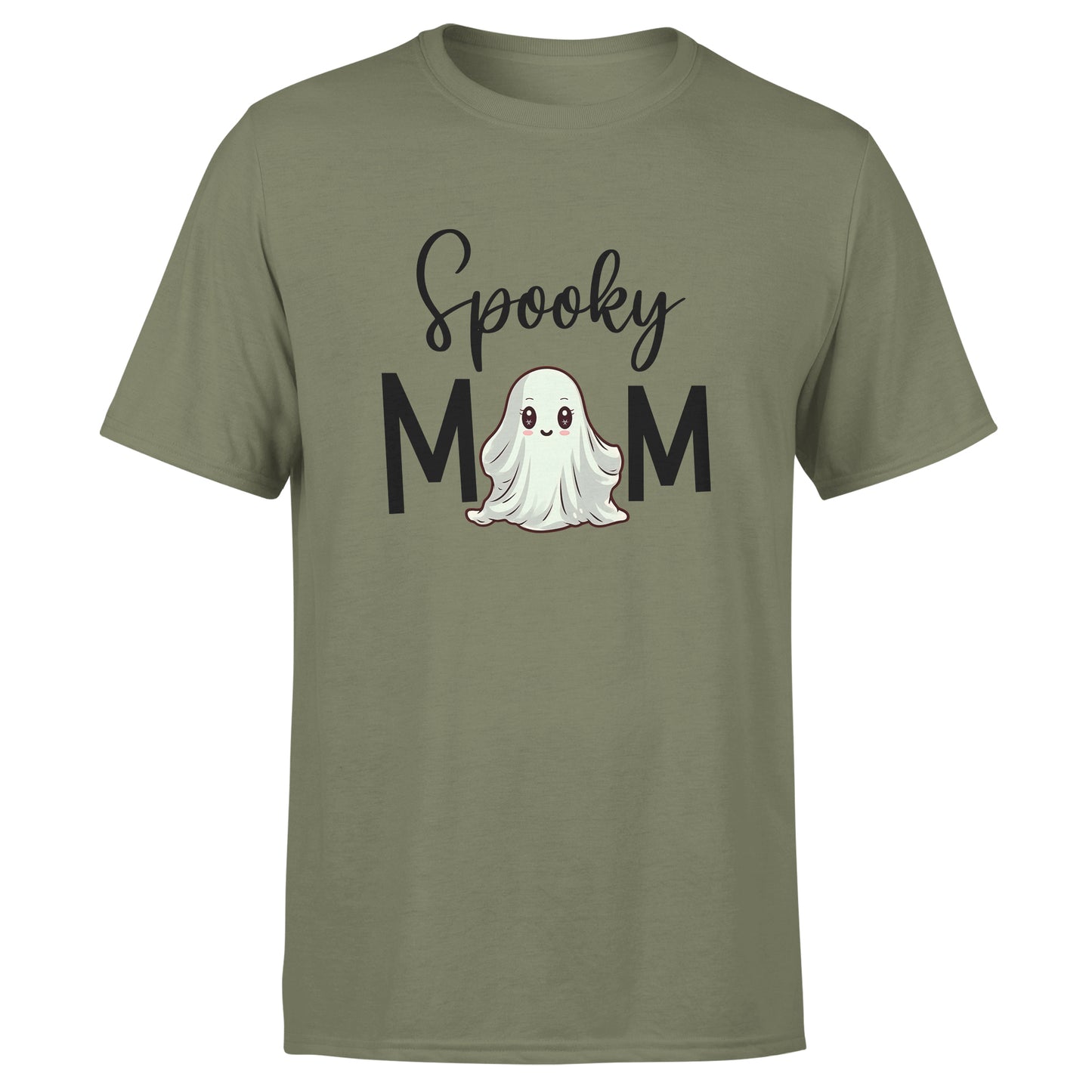 Spooky Ghost Family 2 - Military Green Halloween T-Shirts