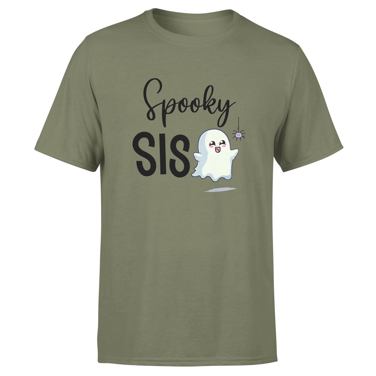 Spooky Ghost Family 2 - Military Green Halloween T-Shirts