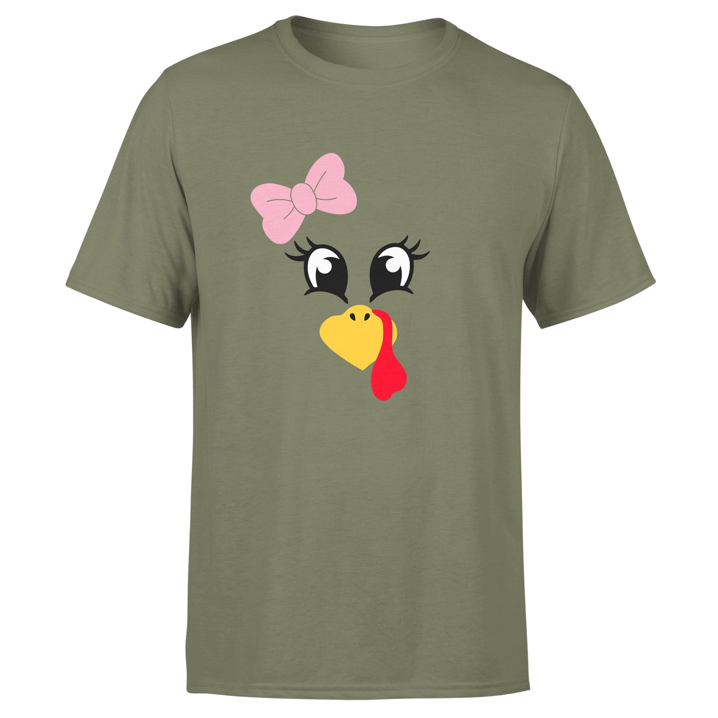 Turkey Faces - Military Green Thanksgiving Group / Family T-Shirts - Adult Unisex Size
