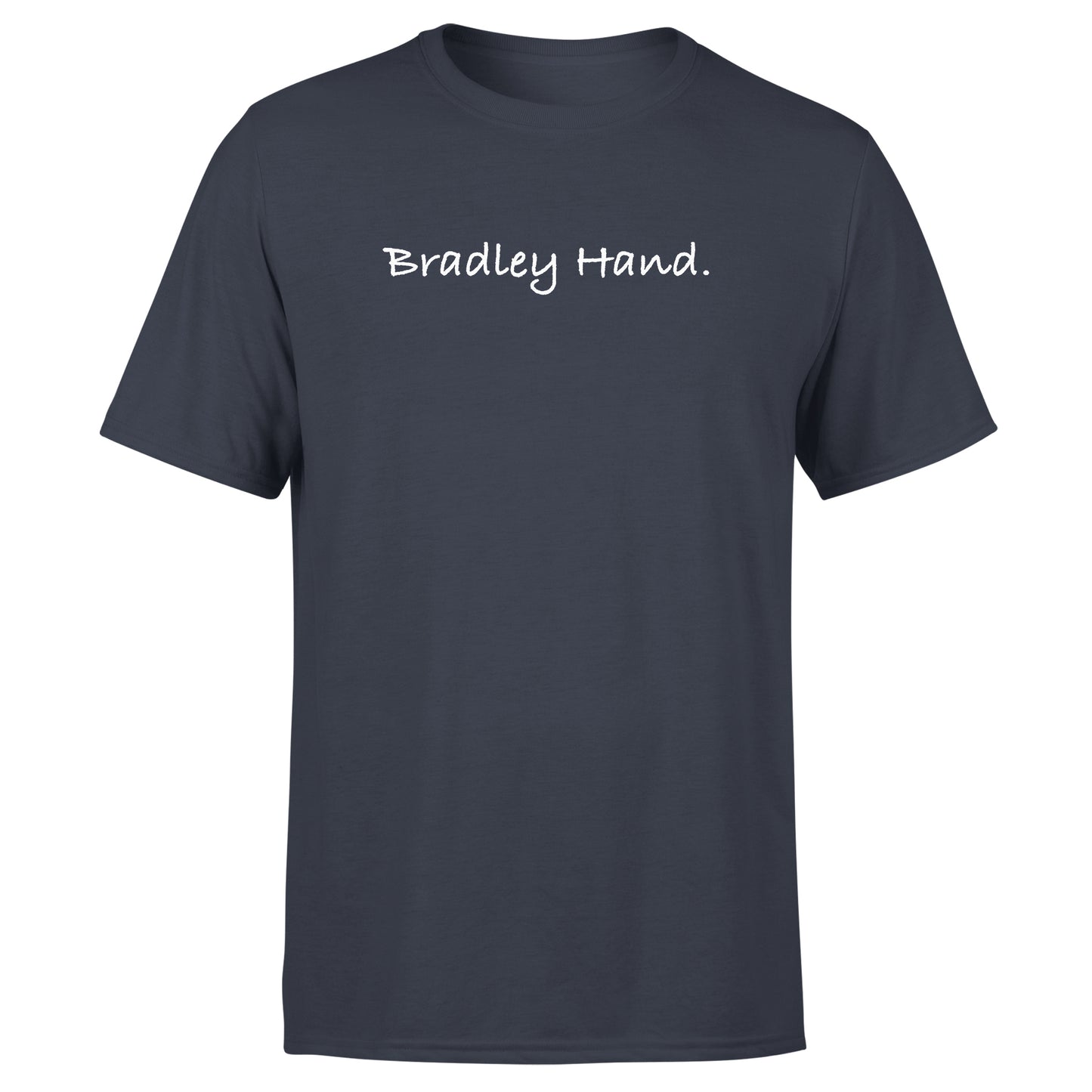 Unisex 'Bradley Hand' Font Black / Navy T-Shirt