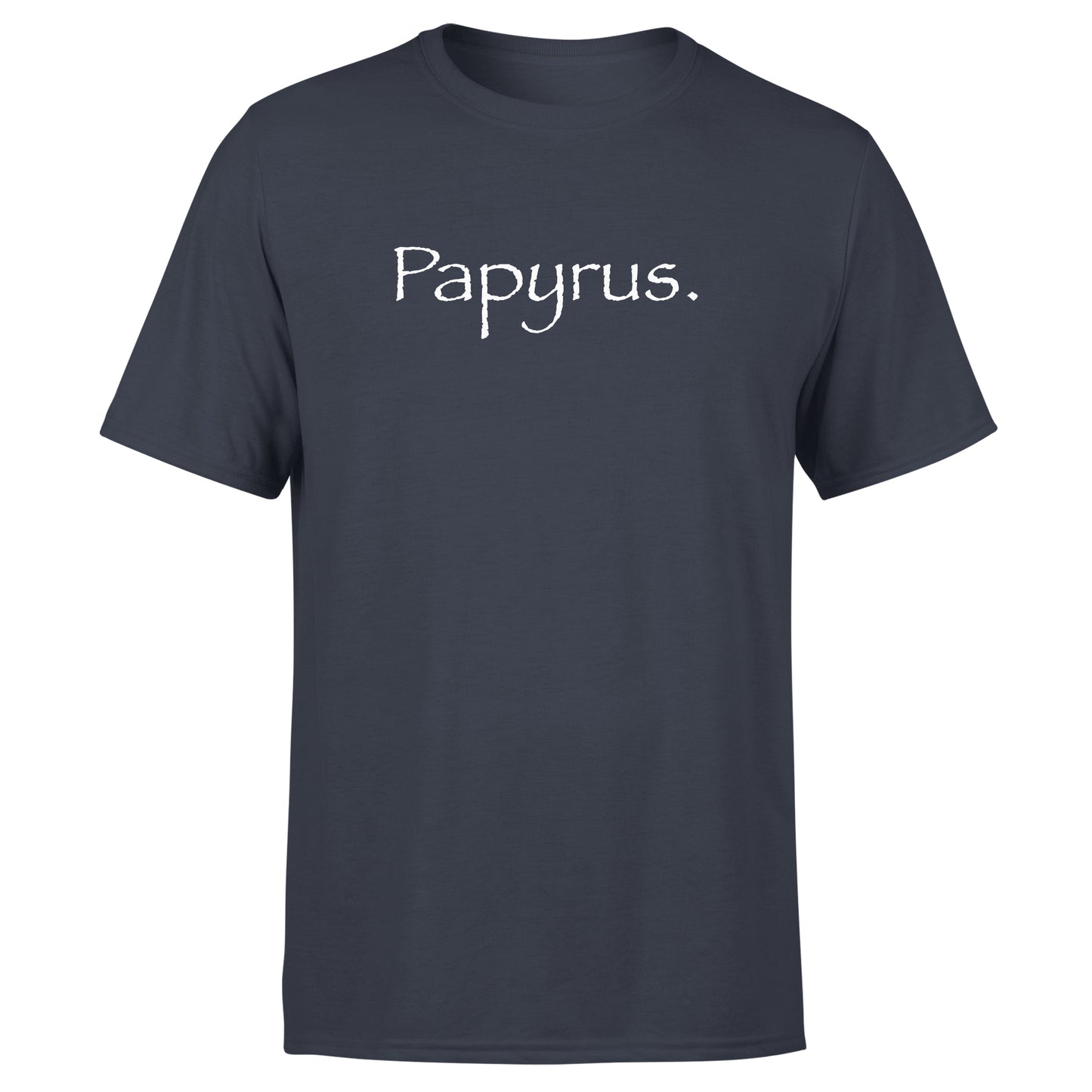 Unisex 'Papyrus' Font Black / Navy T-Shirt