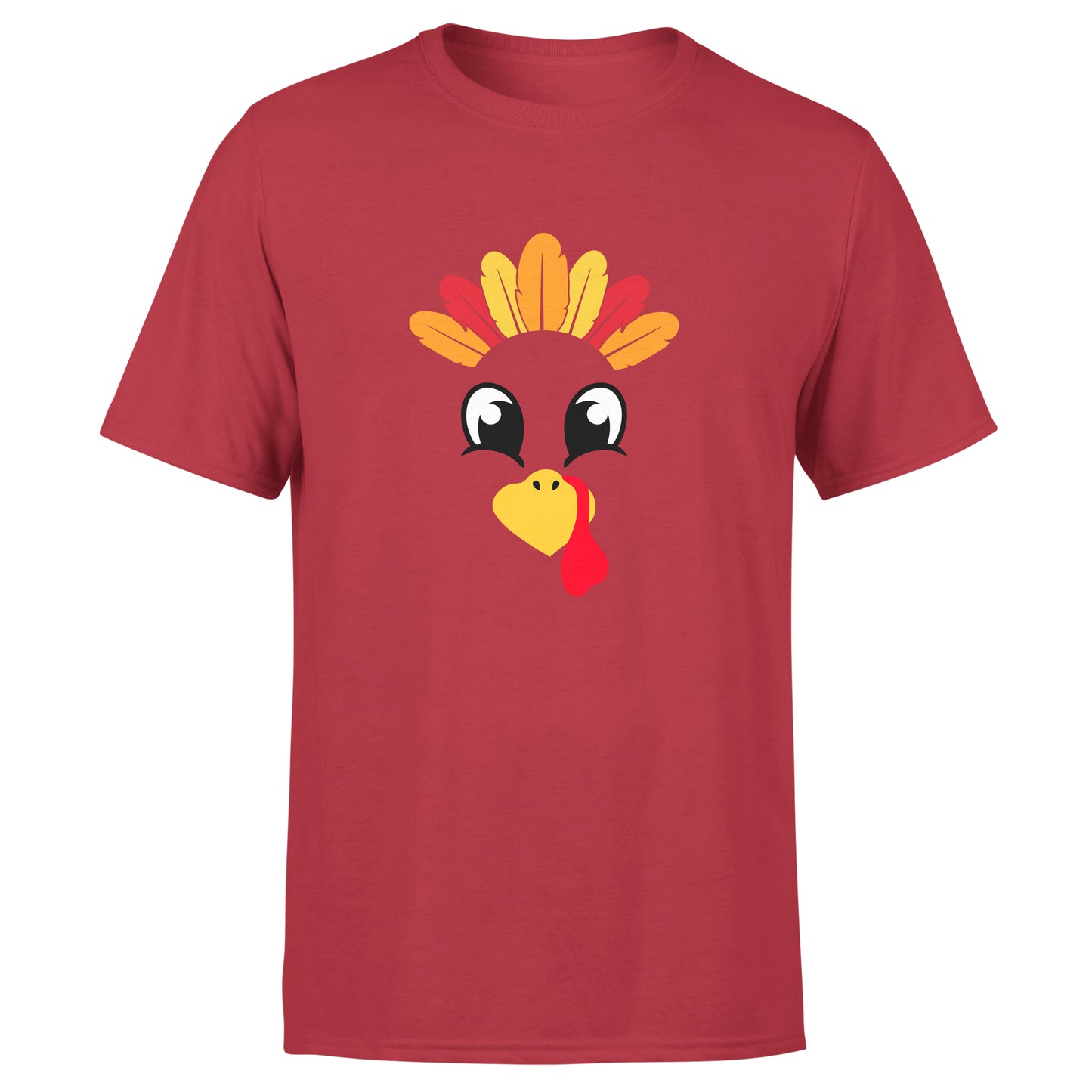 Turkey Faces - Red Thanksgiving Group / Family T-Shirts - Adult Unisex Size