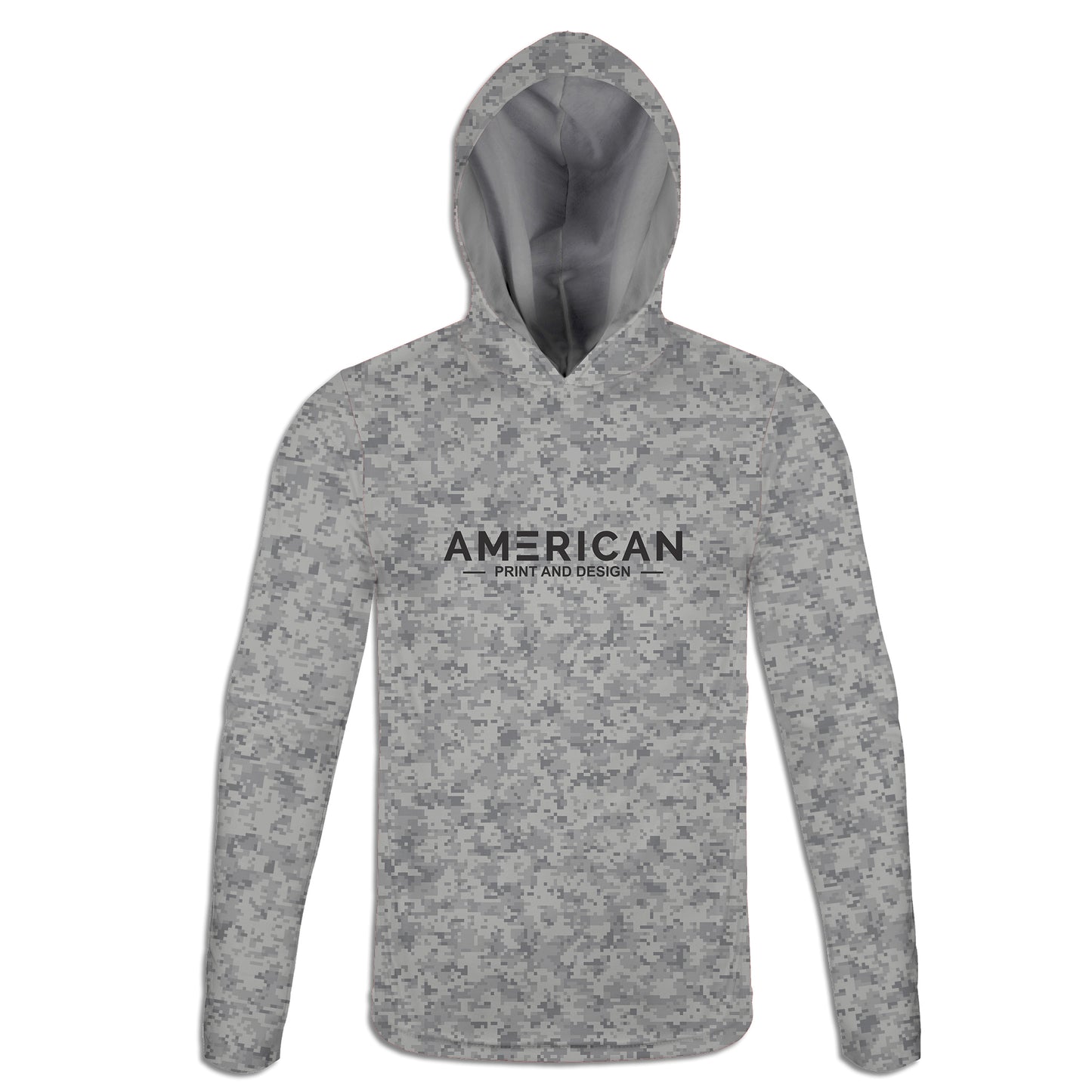 American Print and Design - Women's Camo Lightweight Long Sleeve Hoodie