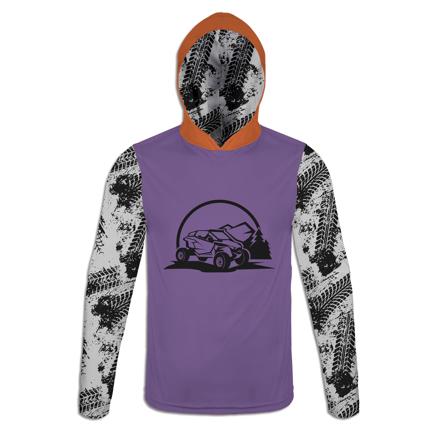 Women's Orange Purple & Black Side by Side Hoodie / T-Shirt / Pullover / Sweatshirt