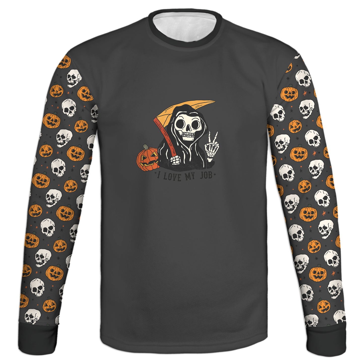 Men's / Women's "I Love My Job" Grim Reaper Halloween Hoodie / T-Shirt / Long Sleeve Tee / Pullover / Sweatshirt