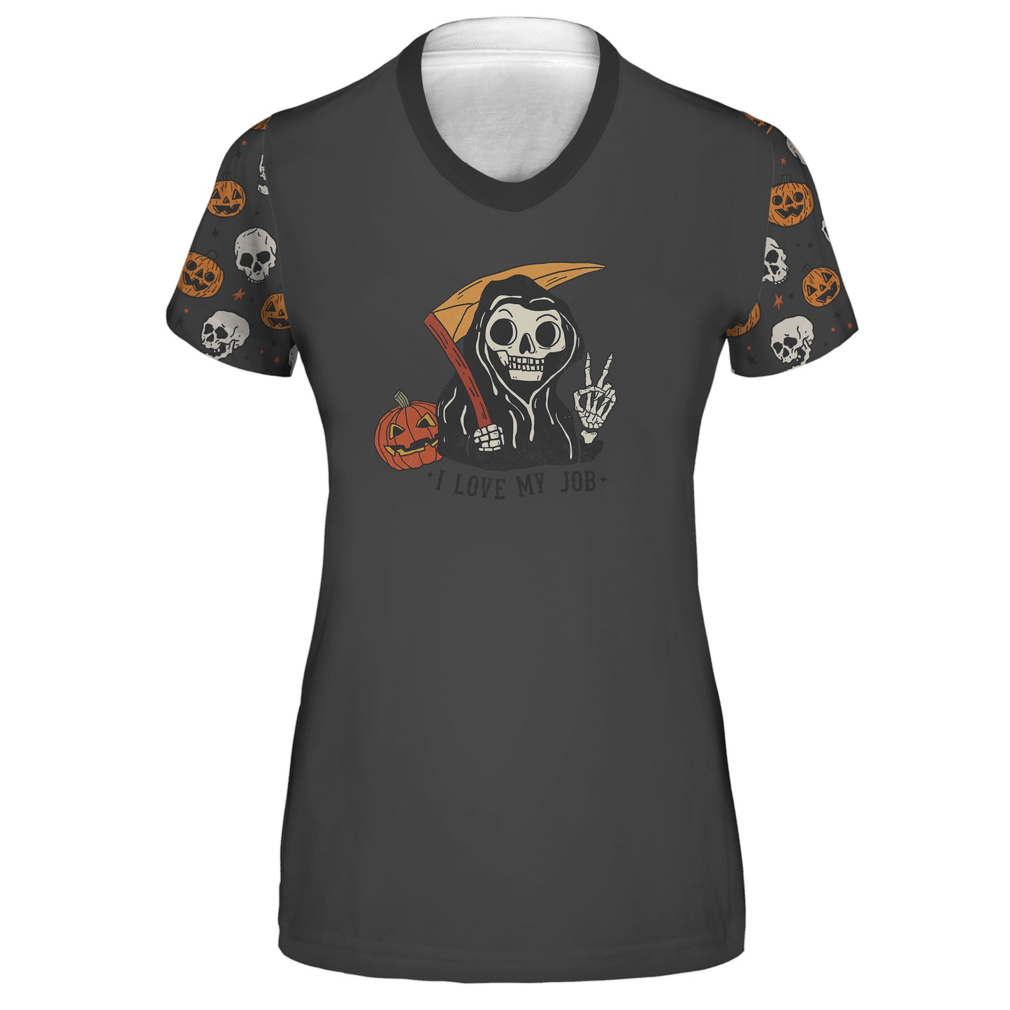 Men's / Women's "I Love My Job" Grim Reaper Halloween Hoodie / T-Shirt / Long Sleeve Tee / Pullover / Sweatshirt