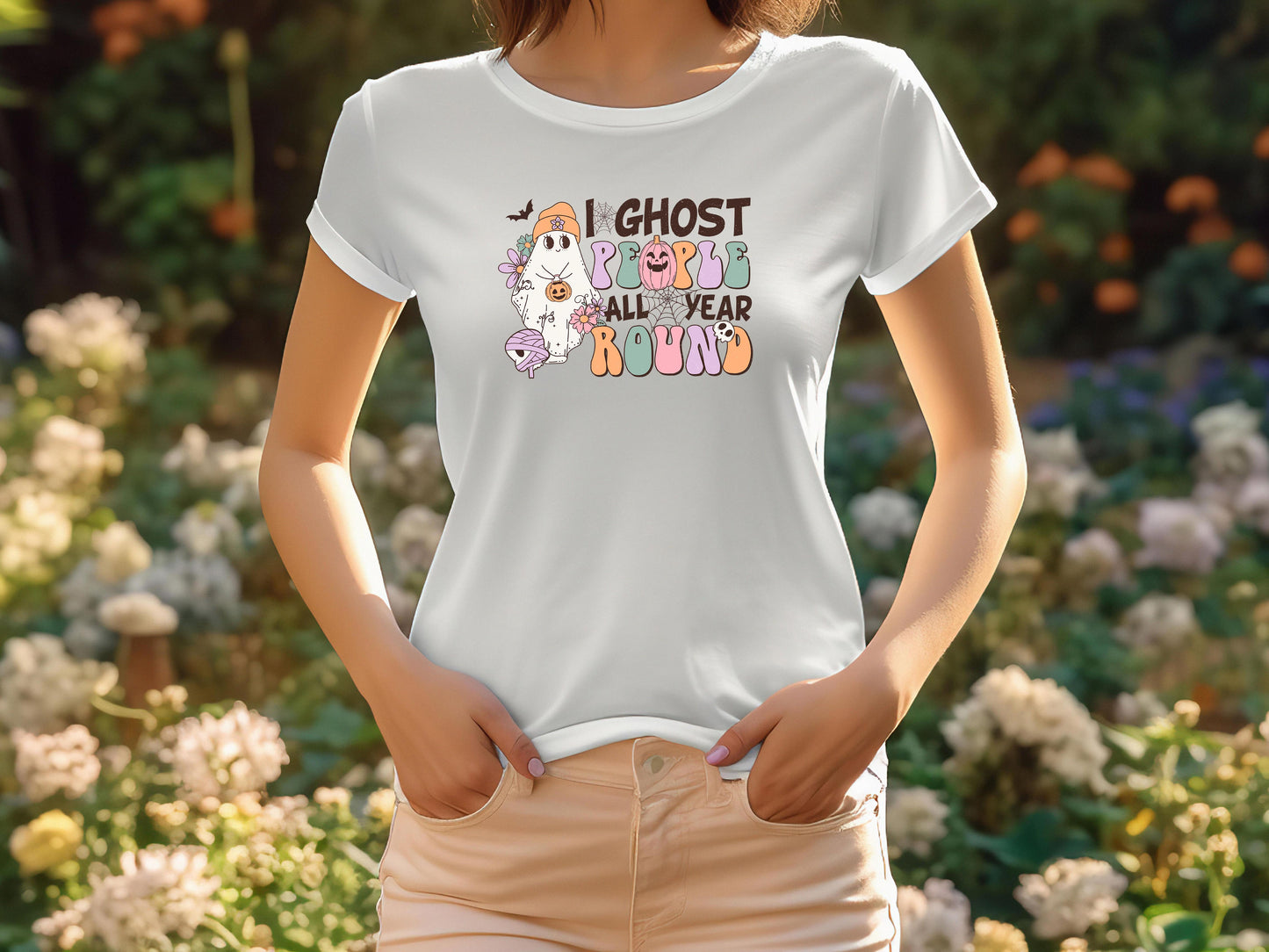 "I Ghost People All Year Round" - Cotton T-Shirt - Unisex