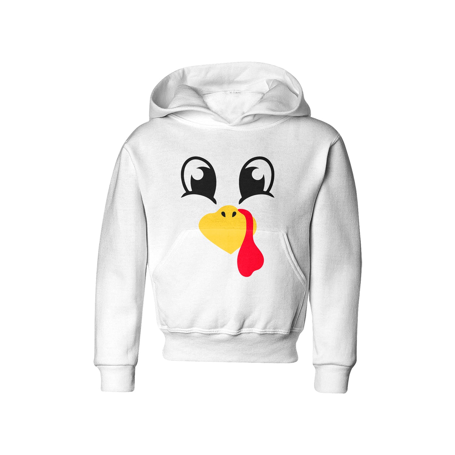 Turkey Faces - White Thanksgiving Hoodies - Youth Size