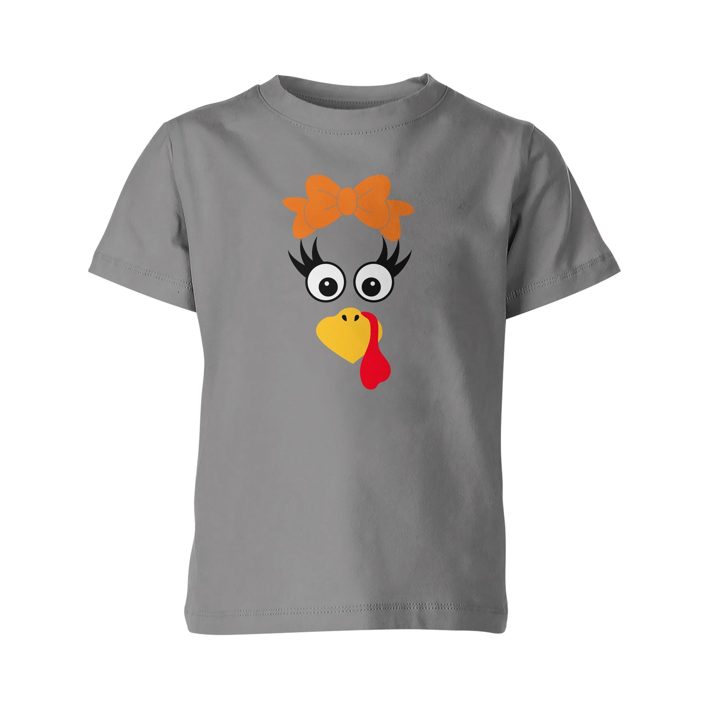 Turkey Faces - Grey Thanksgiving T-Shirt - Youth Size