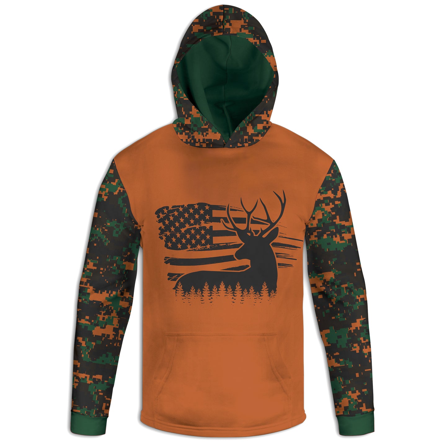 Men's Buck Flag CAMO HOODIE / T-SHIRT / LONG SLEEVE TEE / PULLOVER / SWEATSHIRT