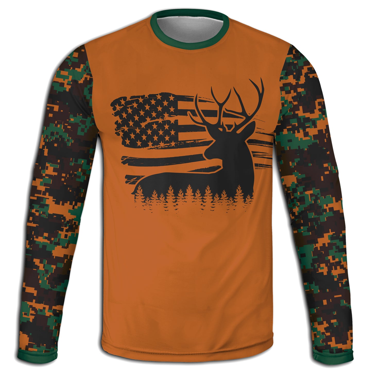 Men's Buck Flag CAMO HOODIE / T-SHIRT / LONG SLEEVE TEE / PULLOVER / SWEATSHIRT
