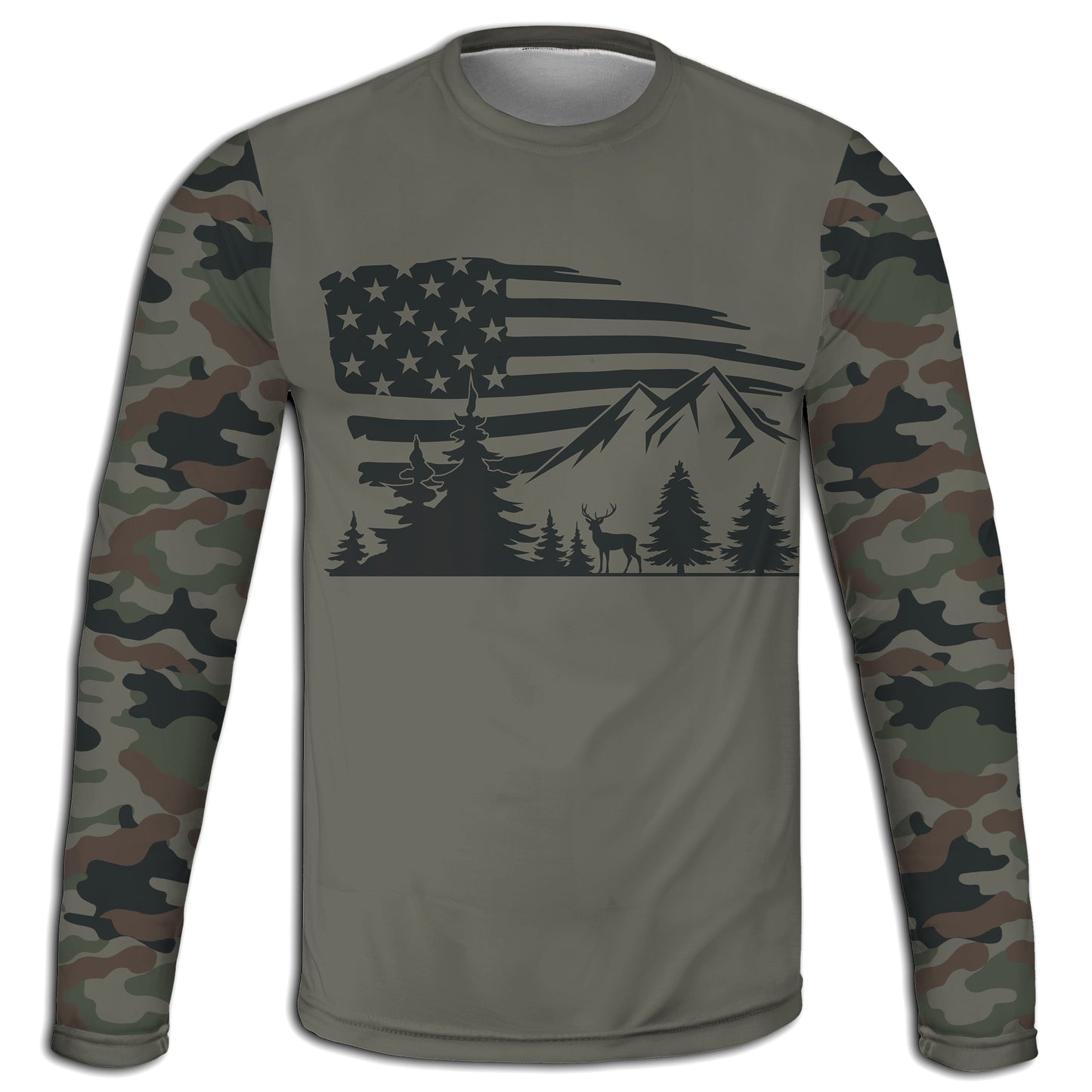 Men's Deer Mountains CAMO HOODIE / T-SHIRT / LONG SLEEVE TEE / PULLOVER / SWEATSHIRT