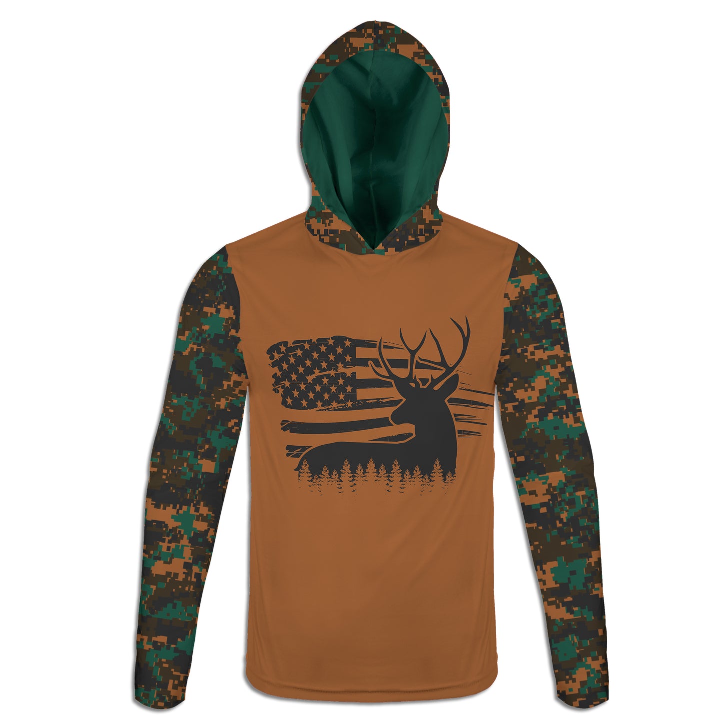 Men's Buck Flag CAMO HOODIE / T-SHIRT / LONG SLEEVE TEE / PULLOVER / SWEATSHIRT
