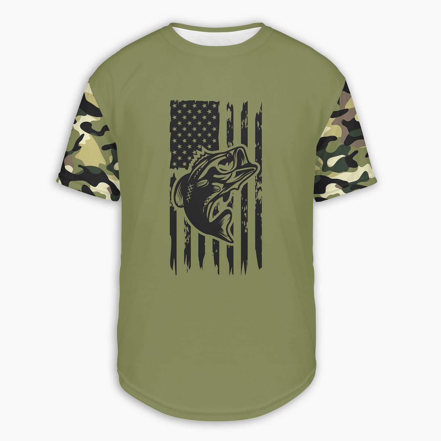 Men's Bass Fisherman Camo HOODIE / T-SHIRT / LONG SLEEVE TEE / PULLOVER / SWEATSHIRT