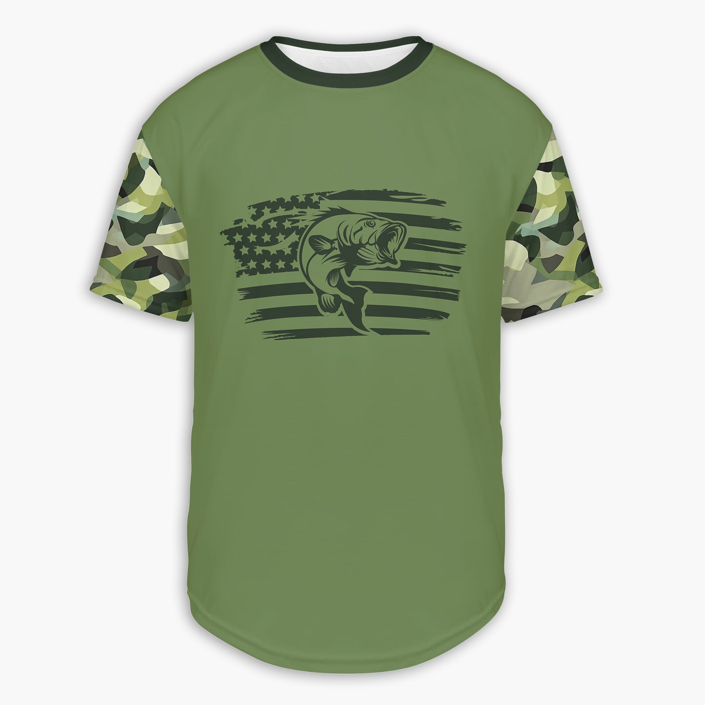 Men's Bass Fishing Flag CAMO HOODIE / T-SHIRT / LONG SLEEVE TEE / PULLOVER / SWEATSHIRT