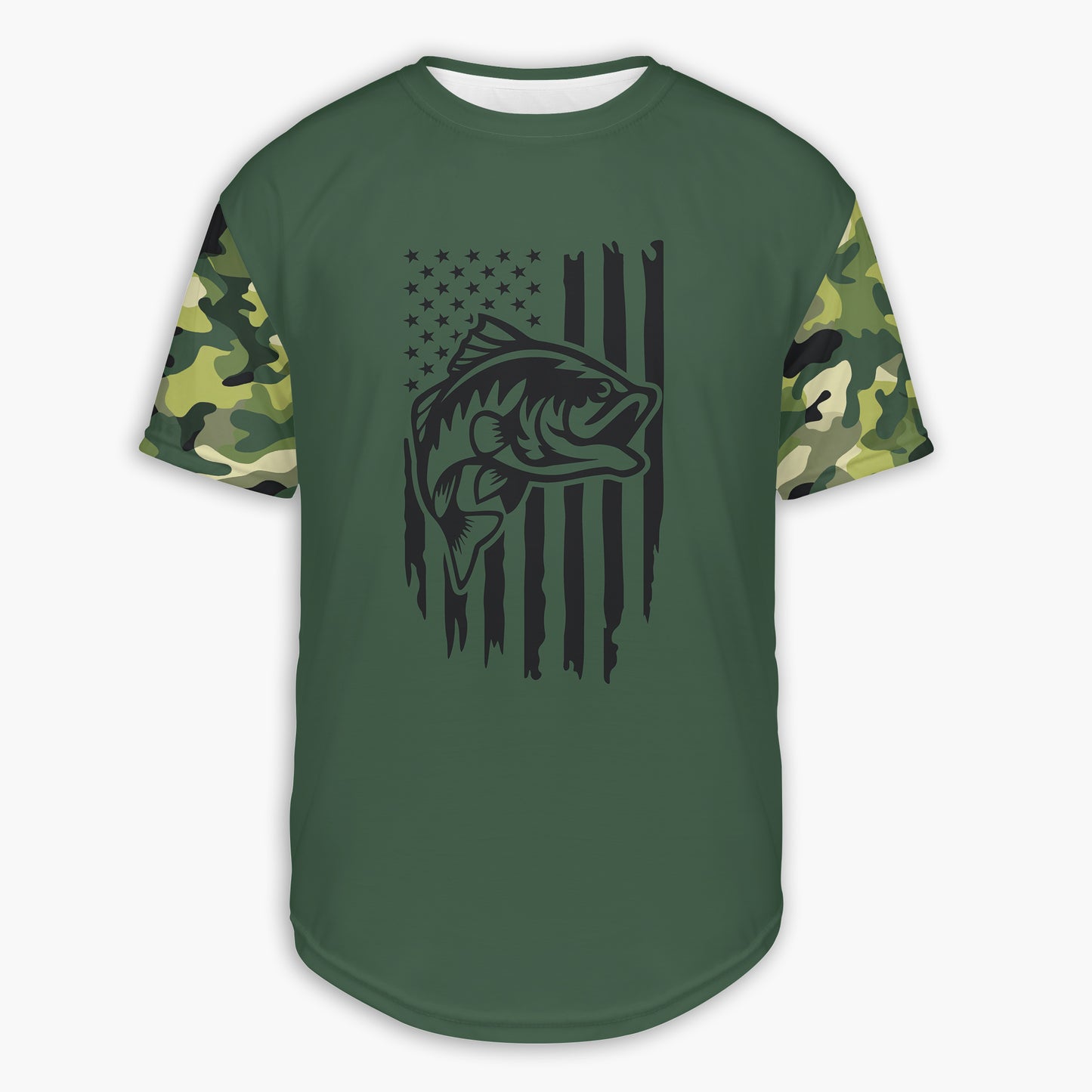 Men's Bass Fishing Flag CAMO HOODIE / T-SHIRT / LONG SLEEVE TEE / PULLOVER / SWEATSHIRT