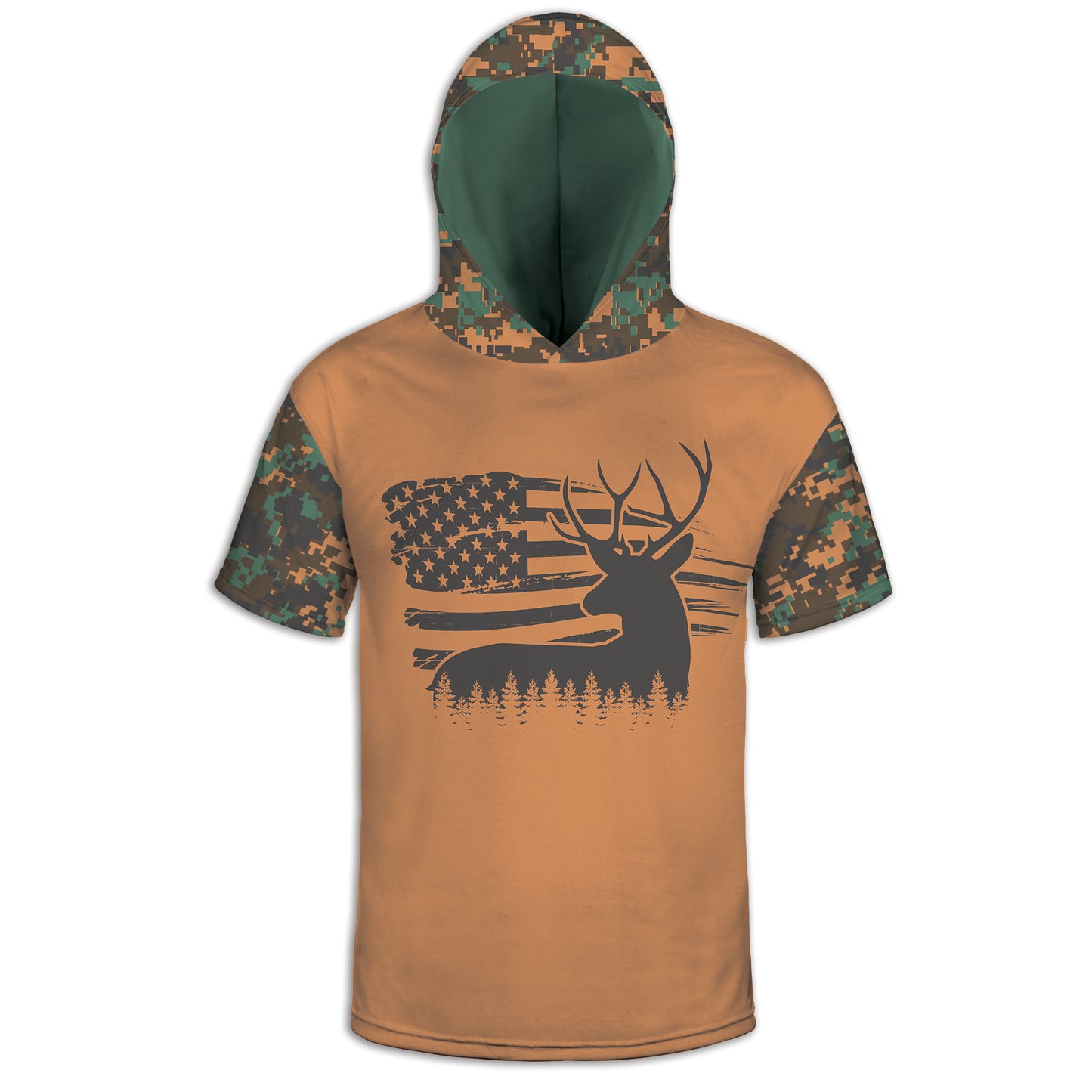 Men's Buck Flag CAMO HOODIE / T-SHIRT / LONG SLEEVE TEE / PULLOVER / SWEATSHIRT