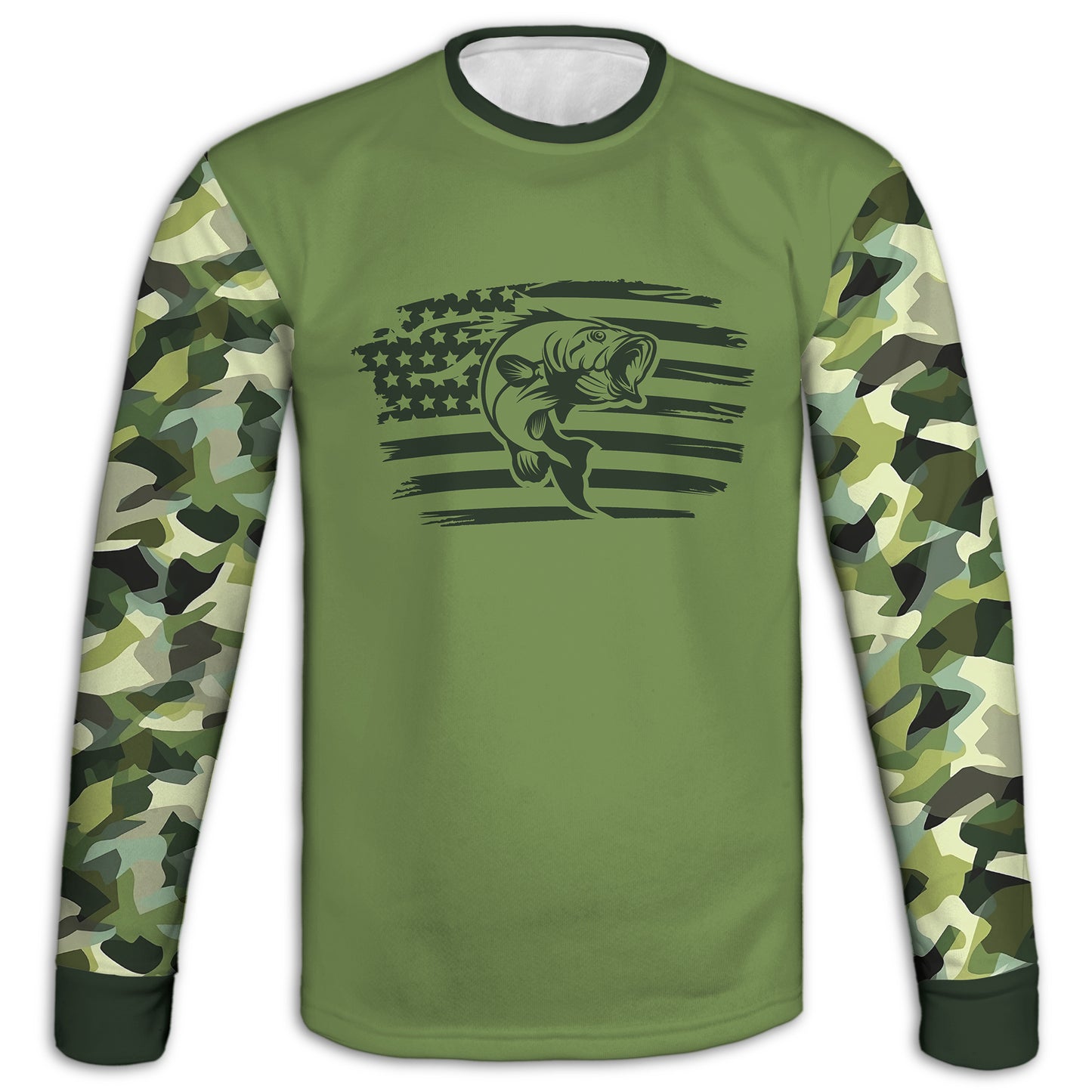 Men's Bass Fishing Flag CAMO HOODIE / T-SHIRT / LONG SLEEVE TEE / PULLOVER / SWEATSHIRT