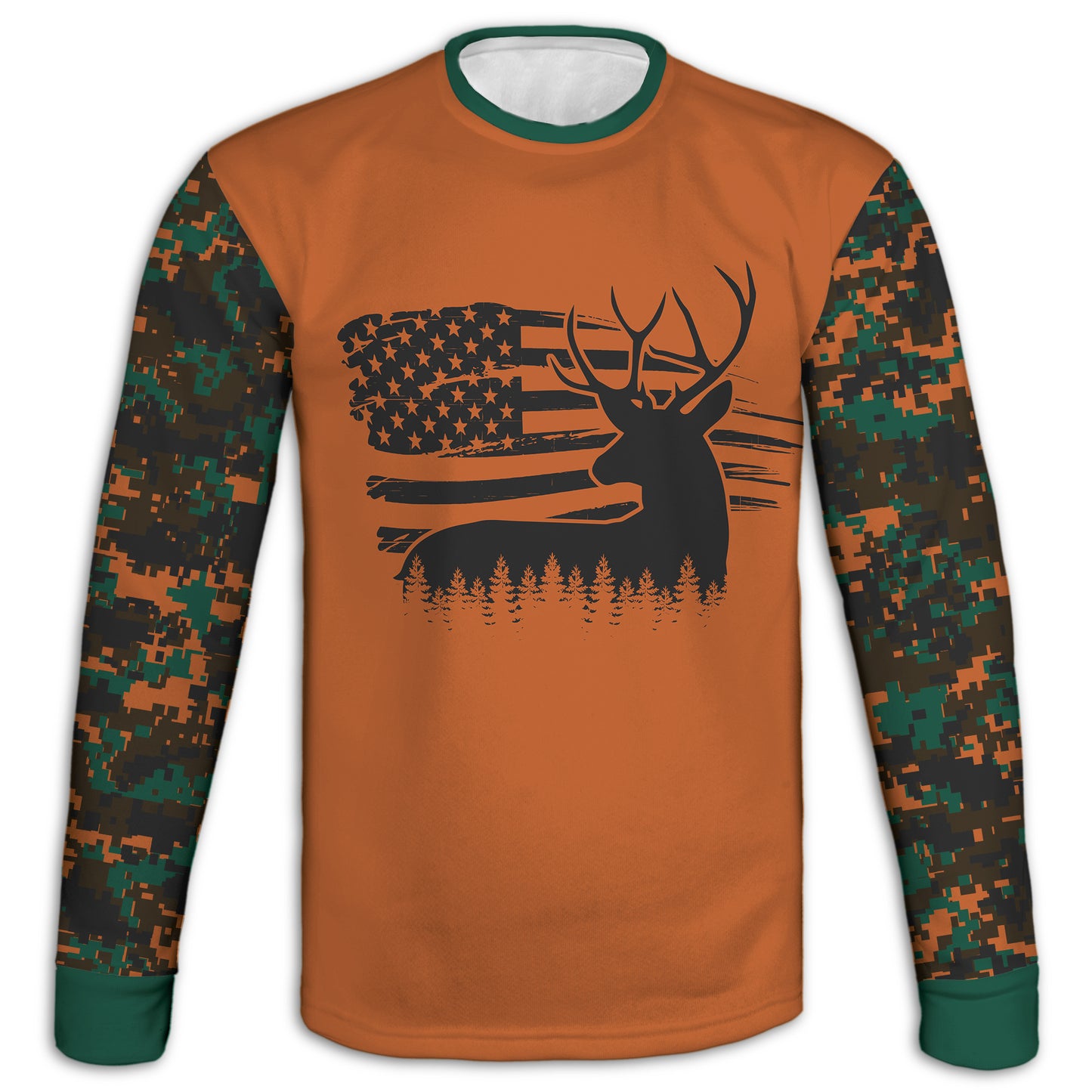 Men's Buck Flag CAMO HOODIE / T-SHIRT / LONG SLEEVE TEE / PULLOVER / SWEATSHIRT