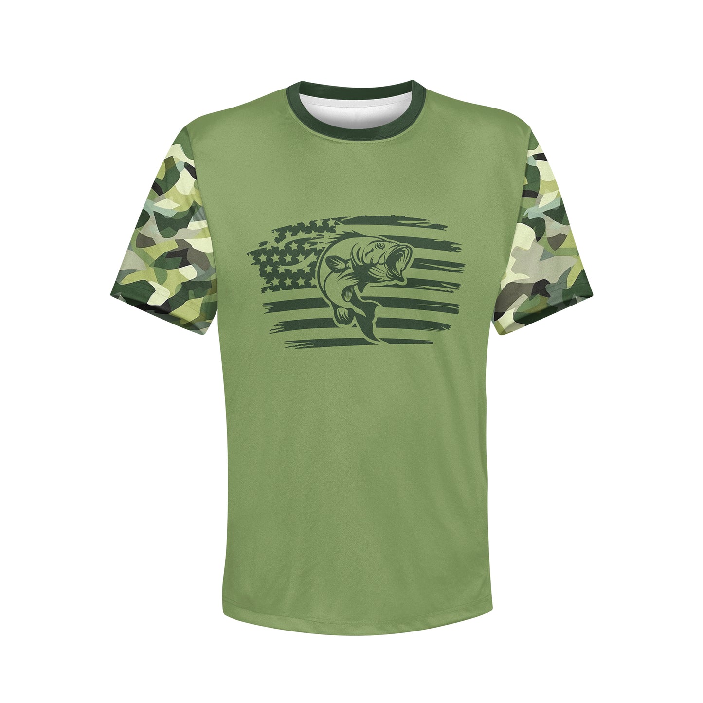 Men's Bass Fishing Flag CAMO HOODIE / T-SHIRT / LONG SLEEVE TEE / PULLOVER / SWEATSHIRT