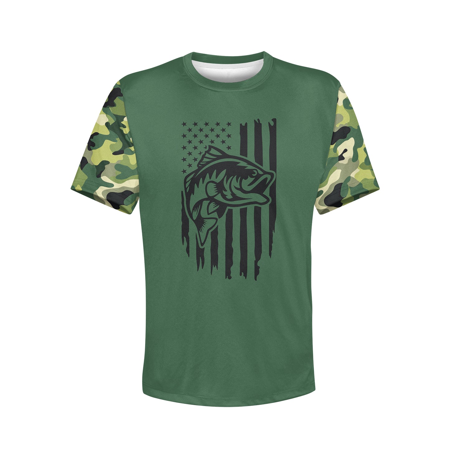 Men's Bass Fishing Flag CAMO HOODIE / T-SHIRT / LONG SLEEVE TEE / PULLOVER / SWEATSHIRT